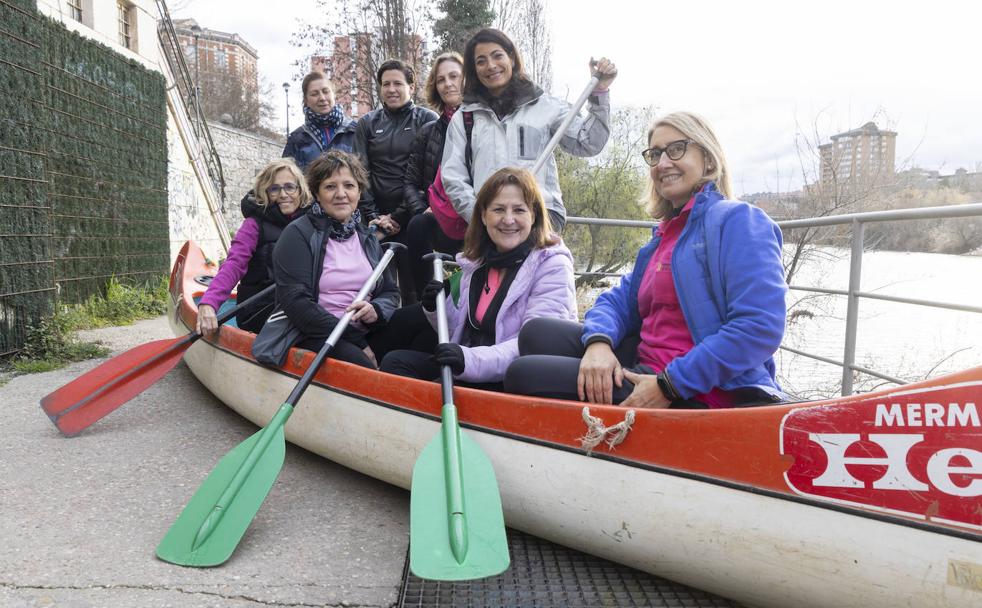 La piragua como vehículo para ahogar al cáncer de mama en Valladolid