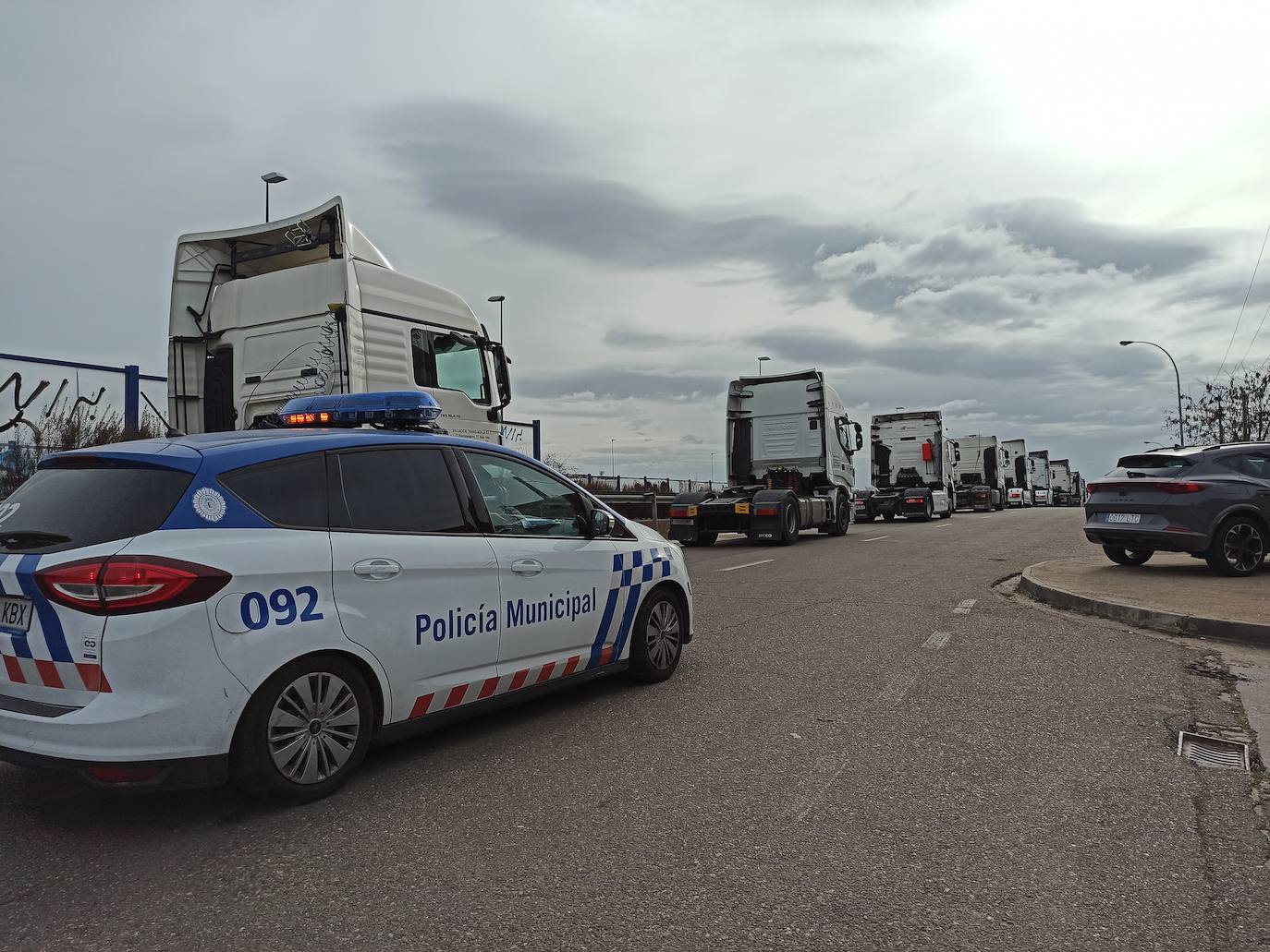 La caravana de camiones, a su paso por Valladolid