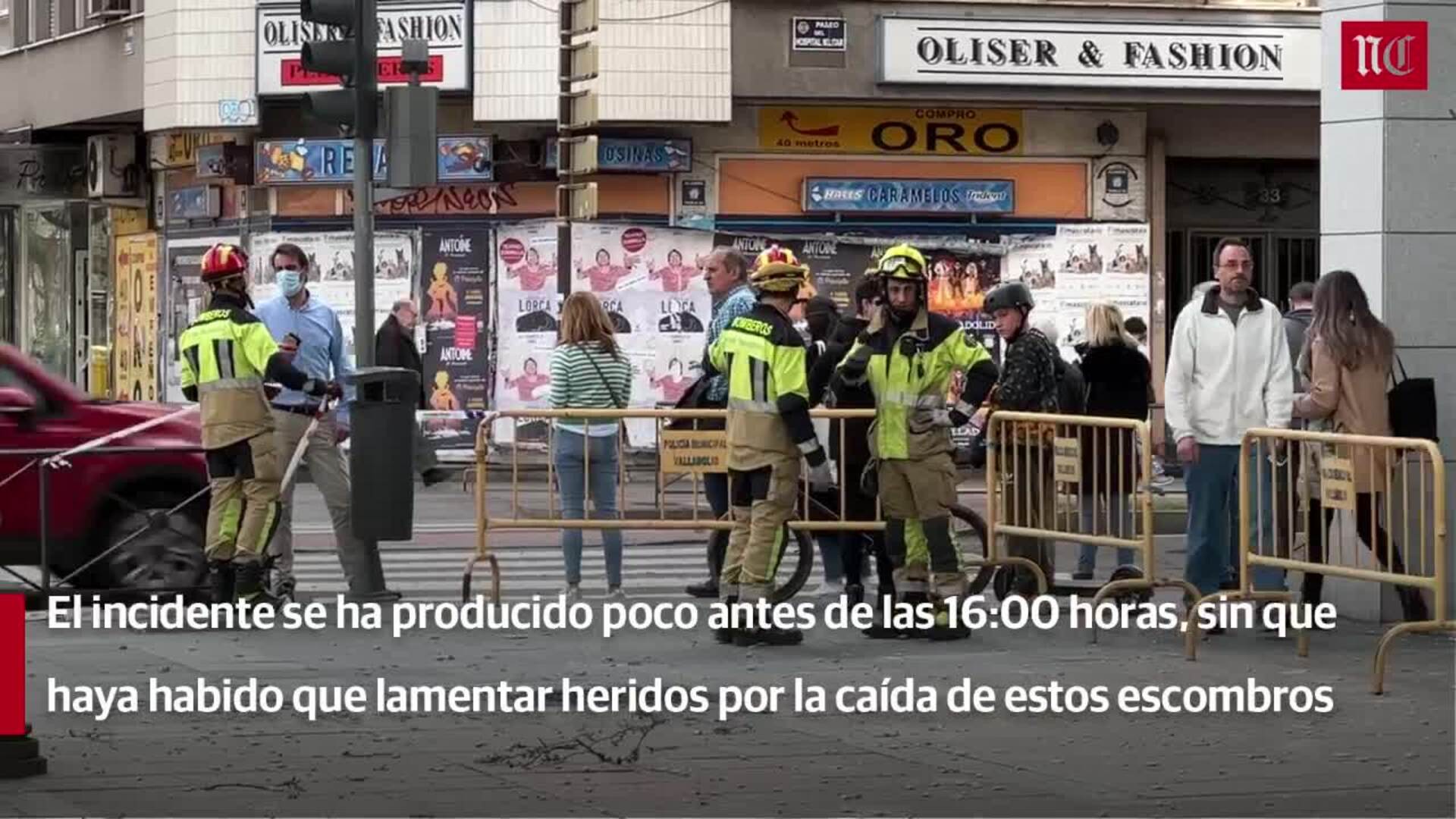 La caída de cascotes provoca el cierre en el paseo Hospital Militar