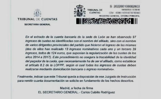 El Tribunal de Cuentas detecta irregularidades en las primarias del PP en León