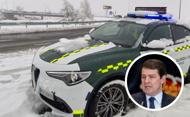 Mañueco, obligado a darse la vuelta por la nieve cuando viajaba a Madrid