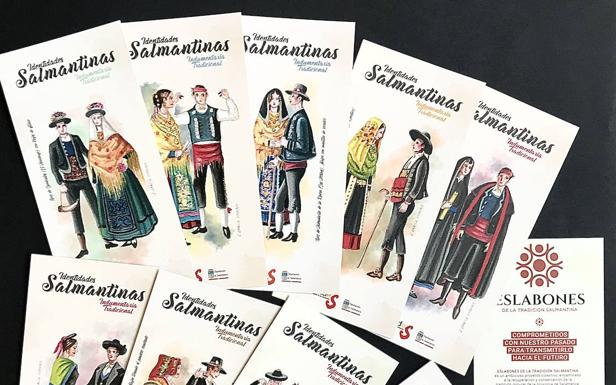 La Diputación distribuye 10.000 marcapáginas con trajes populares charros con motivo del Día del Libro