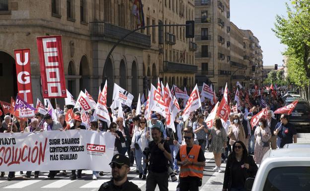 La subida de precios, que «castiga a la clase obrera», se cuela en el 1º de Mayo en Salamanca