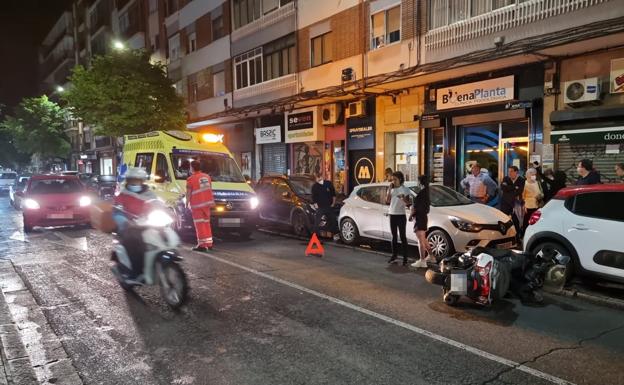 Un motorista sufre un accidente al derrapar por la lluvia en La Rondilla