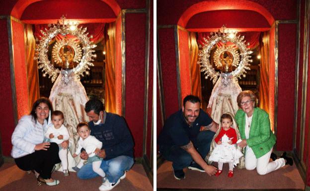 Cuarenta bebés de Olmedo cumplen con el rito de pasar bajo el manto de la Virgen de la Soterraña