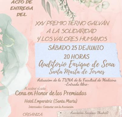 La Asociación Sonrisas de Madrid recibirá el premio Tierno Galván a la Solidaridad el día 25 de junio