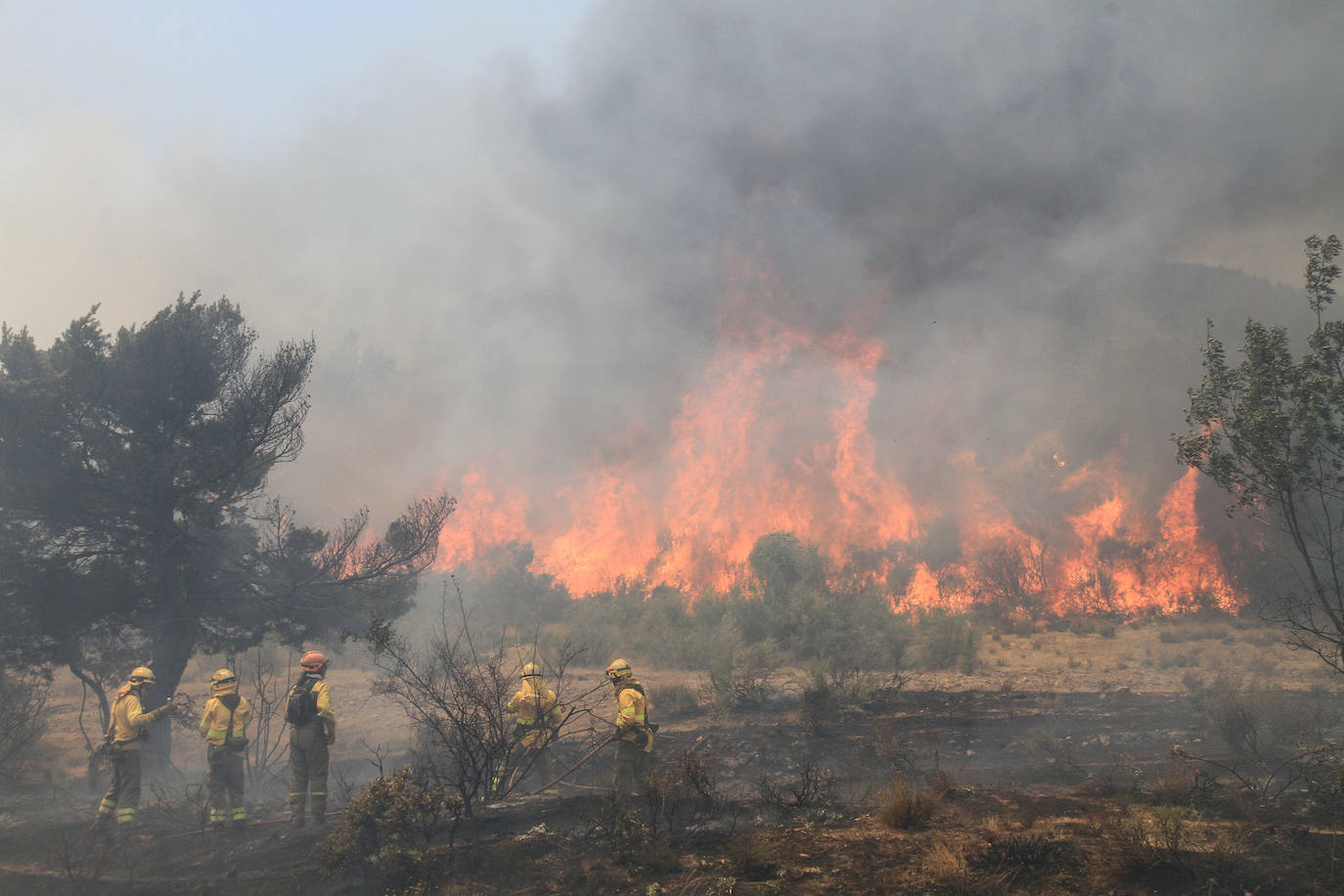 Incendio en Navafría, en plena sierra de Guadarrama