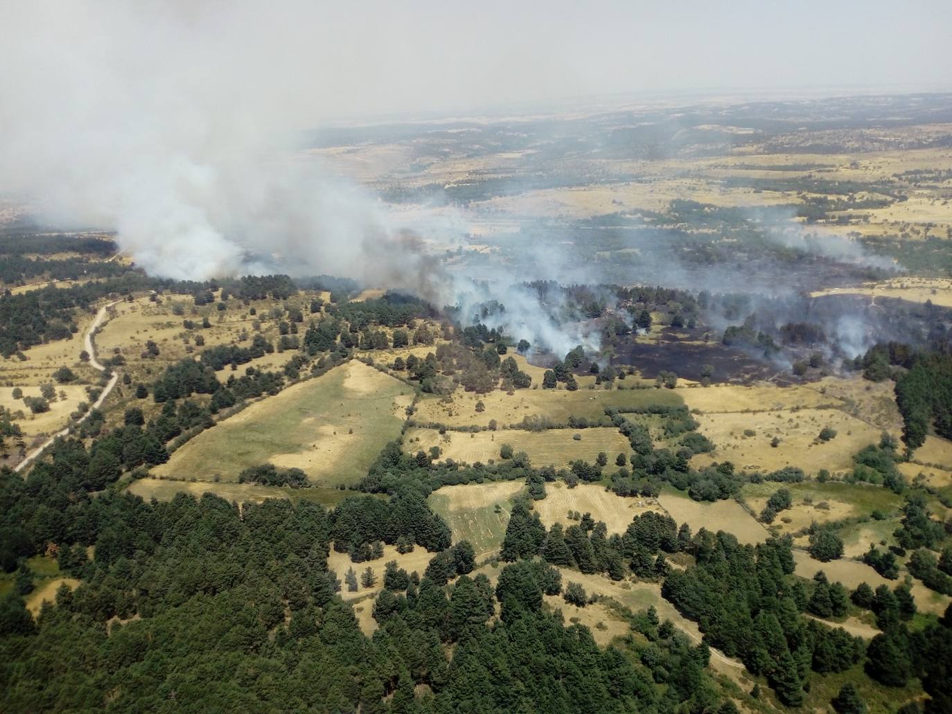 El incendio de Navafría, desde el aire