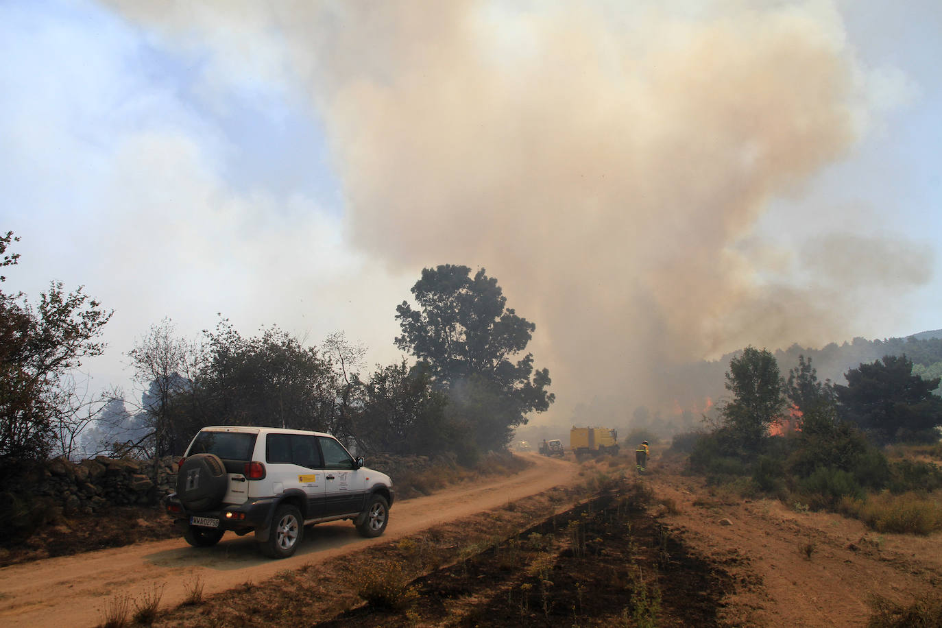 Estabilizado el incendio de Navafría