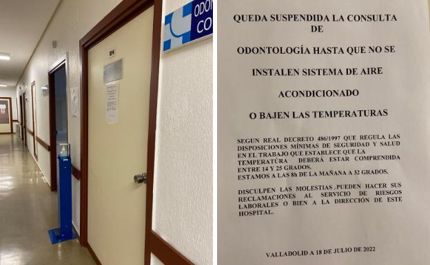 La consulta de Odontología del Clínico cierra por carecer de aire acondicionado