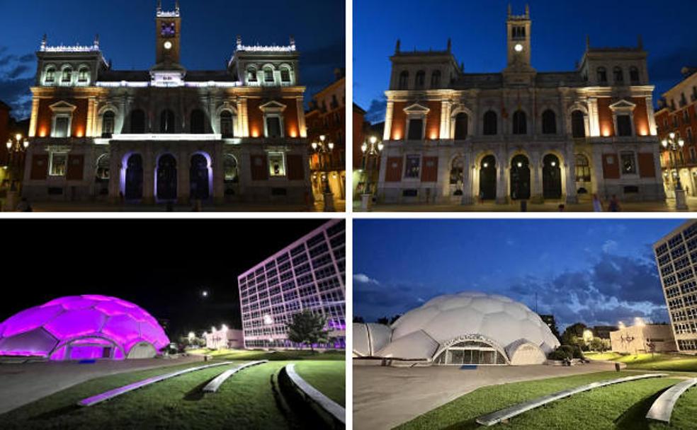 Antes y después: Valladolid apaga sus edificios públicos para ahorrar