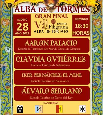 Alba de Tormes celebrará la final del V Bolsín Taurino Botijo de Filigrana el día 28 de agosto