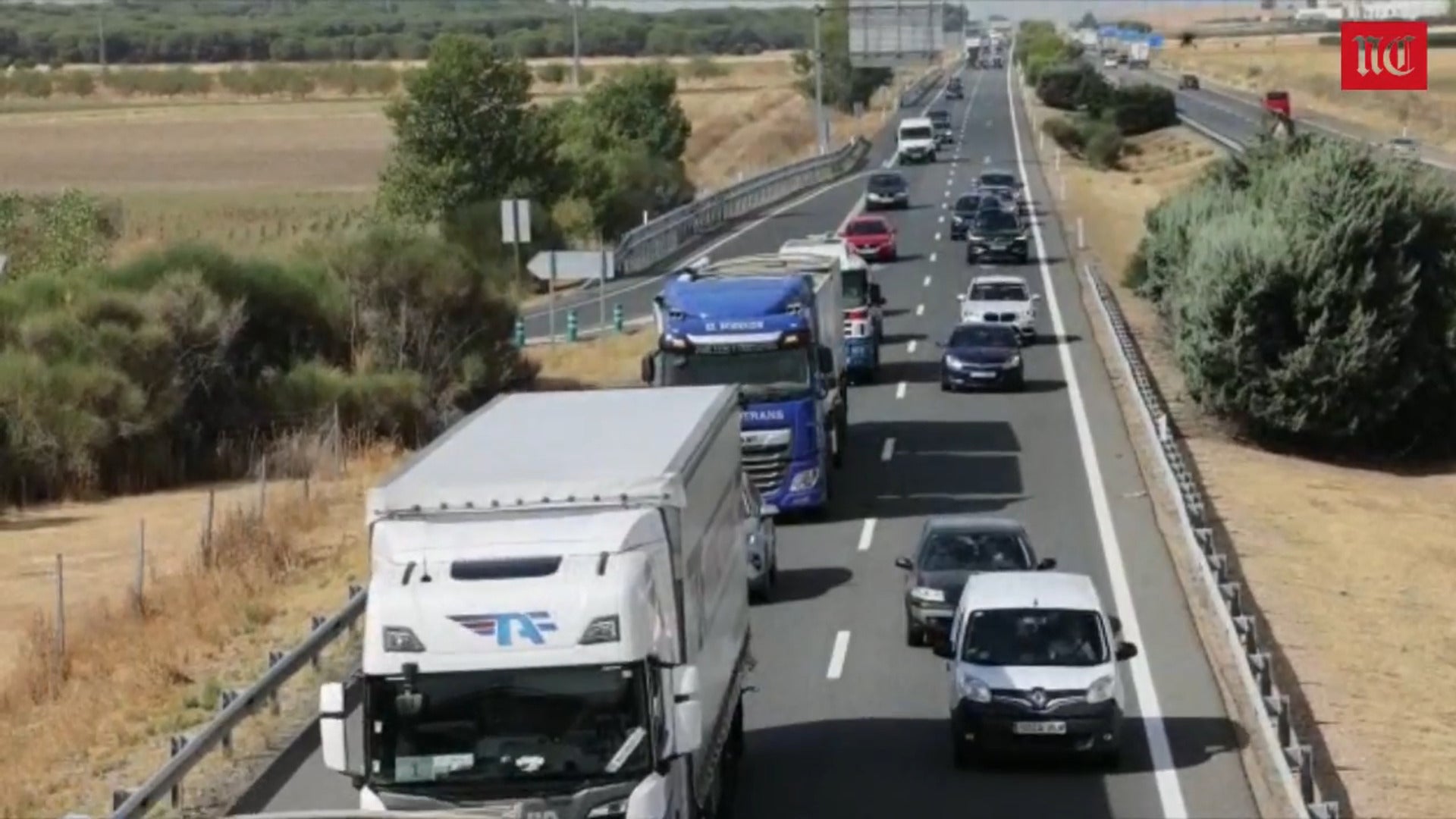 Ocho kilómetros de retenciones en Simancas (Valladolid) tras un accidente