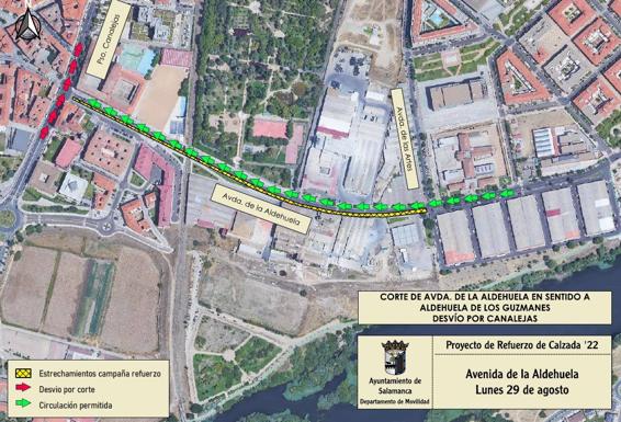 Desvíos por las obras el lunes y el martes en la Avenida de la Aldehuela la de Torrente Ballester