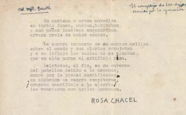 Hallan dos poemas inéditos de Rosa Chacel en un museo de Badajoz