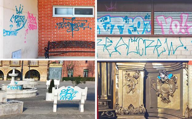 Los vándalos se ceban con La Seca y llenan de pintadas plazas y edificios