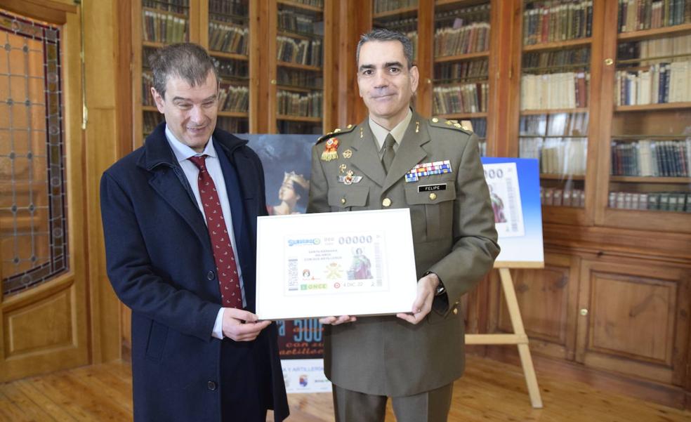 Los 500 años de Santa Bárbara, patrona de Artillería, inspiran un 'sueldazo' de la ONCE