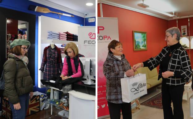 Los premiados en la campaña 'Un día entre 10.000 euros' efectúan sus compras en Palencia