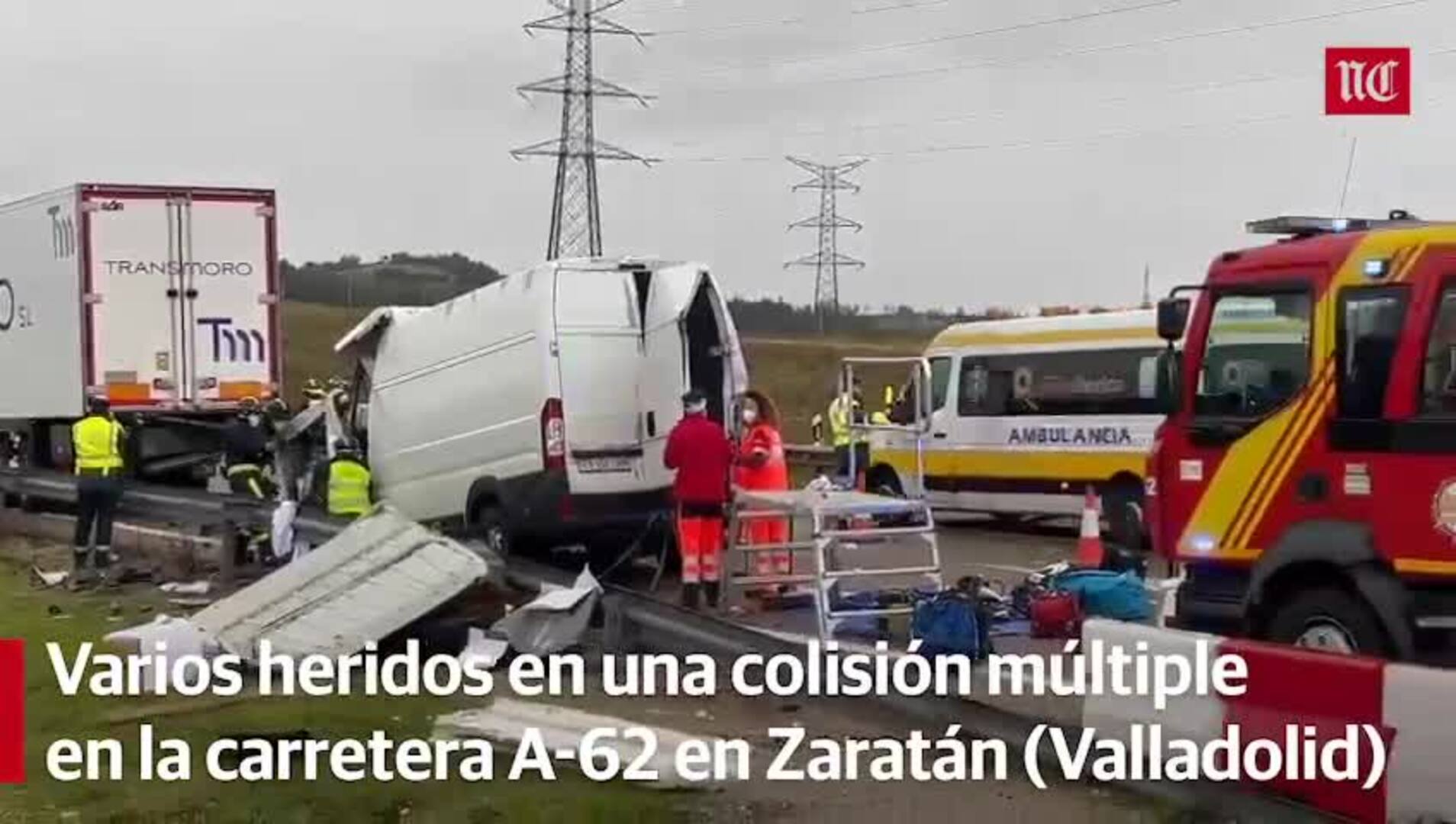 Varios heridos en un accidente de tráfico en la A-62 en Zaratán, Valladolid