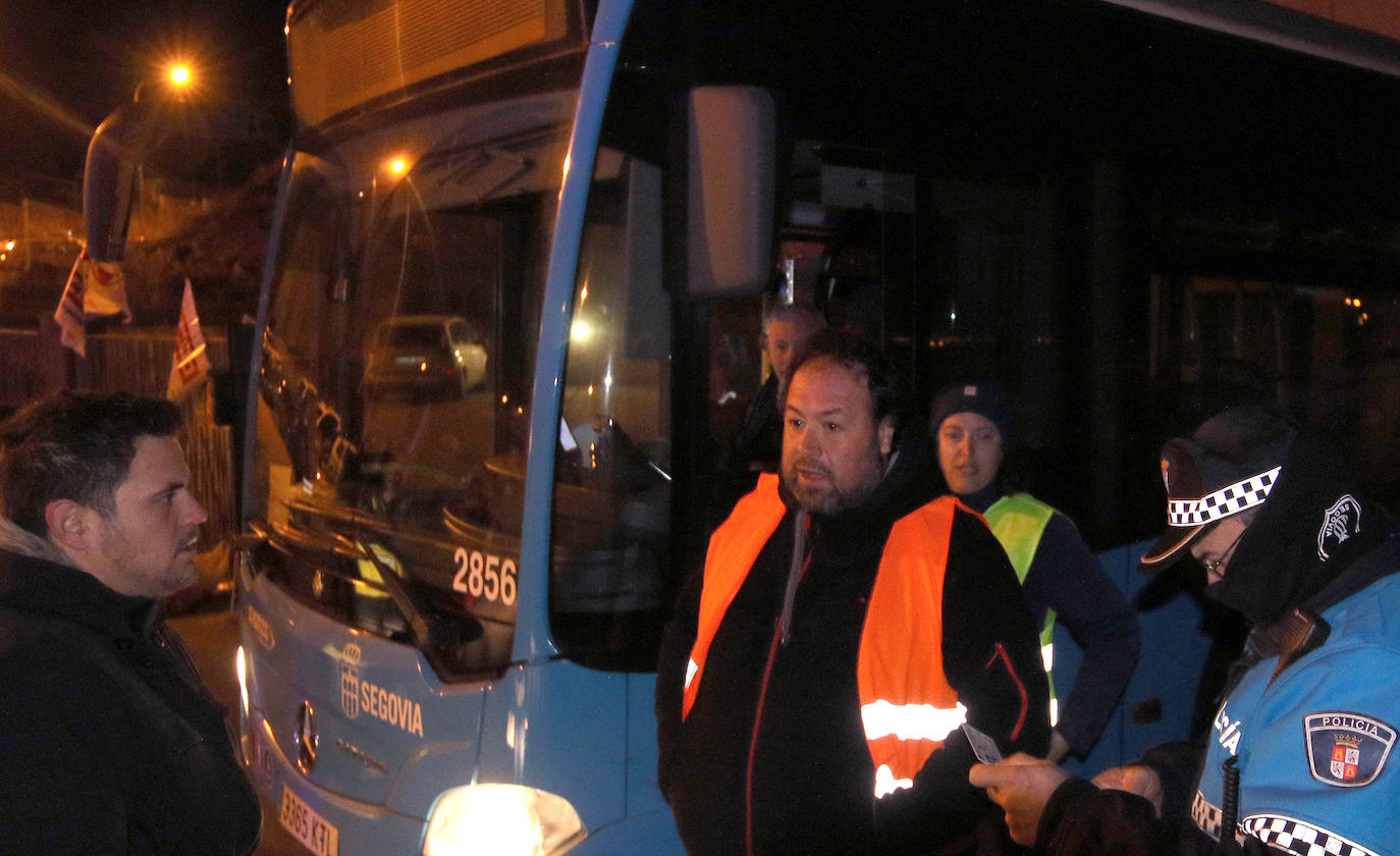 Huelga de los autobuses urbanos en Segovia