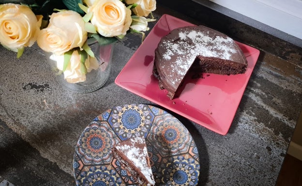 Bizcocho de chocolate y plátano