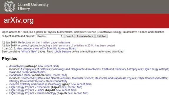 Un millón de 'papers' para arXiv