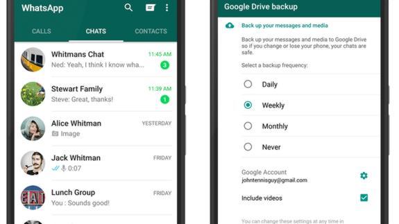 Whatsapp y Google Drive se unen
