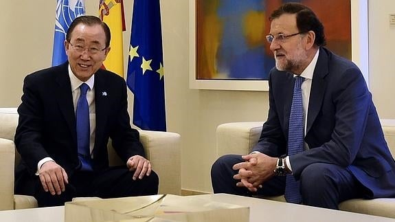 Rajoy advierte ante Ban Ki-moon que las «ensoñaciones» de Mas no caben en la ONU