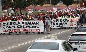Soria recibe a los 200 empleados de Norma que han caminado tres días desde San Leonardo a la capital