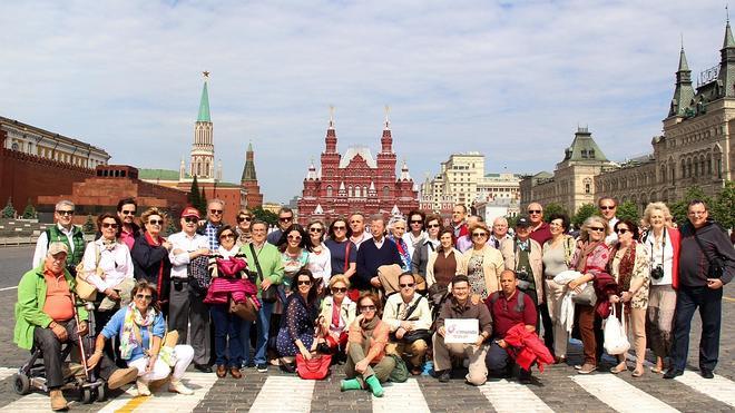 Segovianos en la Plaza Roja de Moscú