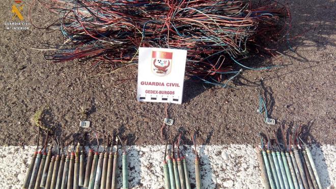 La Guardia Civil destruye 36 detonadores eléctricos en un paraje próximo a Guardo