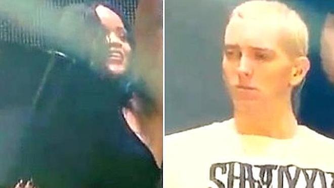 Rihanna y Eminem se mojan con agua helada en pleno concierto de su gira conjunta