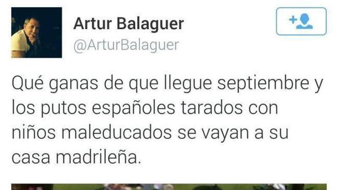 El PP reclama a Pedro Sánchez la dimisión de un asesor del PSPV de Orihuela por insultar a turistas en Twitter