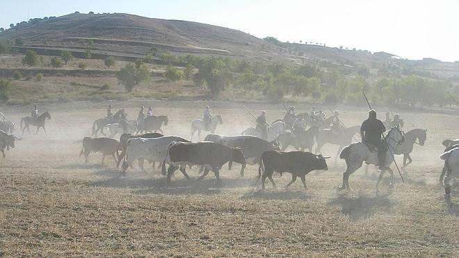 Todos los toros logran llegar a las calles en el tercer encierro de Portillo