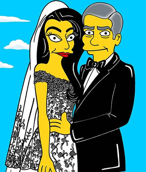 Amal Alamuddin es retratada al estilo Simpson