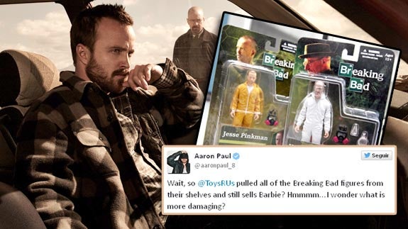 Aaron Paul se pregunta si es más daniño vender muñecos de 'Breaking Bad' o Barbies