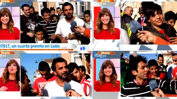 Mariló Montero disfruta con una familia de etnia gitana agraciada con la Lotería
