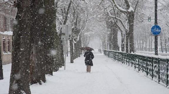 La primera gran nevada complica el tráfico en Burgos capital y provincia