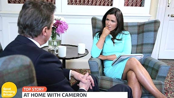 El flirteo de una presentadora con David Cameron causa un gran revuelo en el Reino Unido