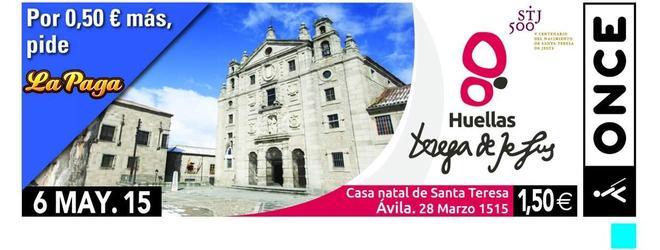 La serie de cupones de la ONCE dedicada a Huellas de Teresa se cierra con Ávila