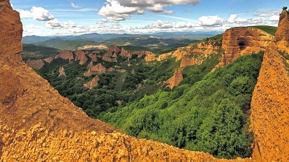 Una postal en verde y oro