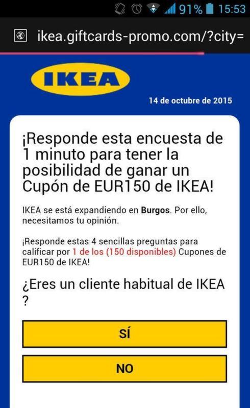 El falso cupón de Ikea