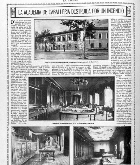 La Academia de Caballería, pasto del fuego