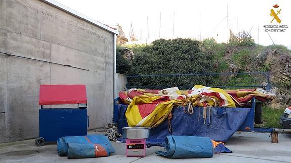 La Guardia Civil detiene a dos sorianos por robar un remolque y una carpa de circo en Ávila