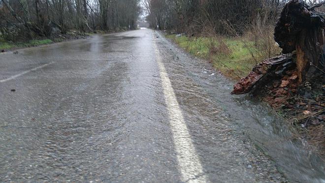 Las lluvias provocaron balsas de agua y arrastres de tierra en carreteras secundarias de Zamora