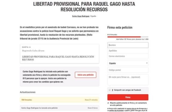 El hermano de Raquel Gago abre una petición en change.org para solicitar su libertad provisional