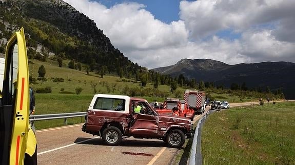 Herida grave una mujer en un accidente en Velilla del Río Carrión