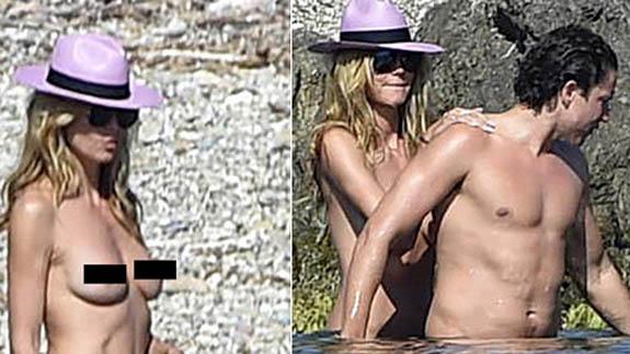 Heidi Klum, pillada en topless