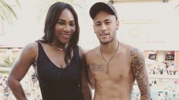 Serena Williams y Neymar, juntos en la piscina