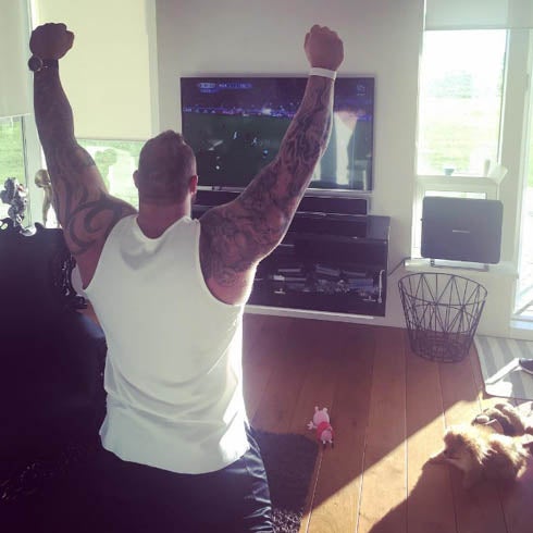 'La Montaña', de 'Juego de tronos', celebró a lo grande el empate de Islandia ante Portugal